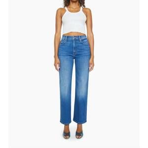NEW MOTHER rambler zip flood high-waisted jeans in nip it in the bud